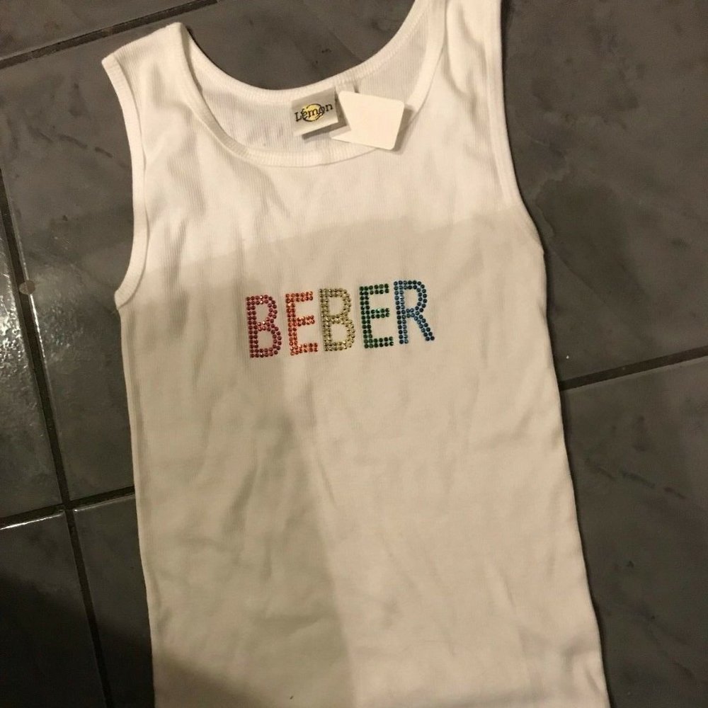LEMON BEBER CAMP RHINESTONE TANK TOP